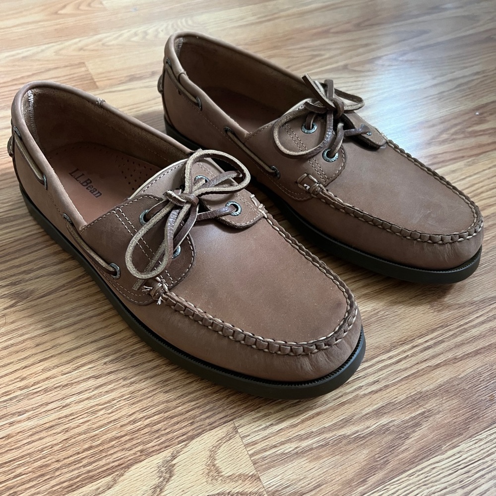 L.L. Bean Men's Brown Leather Boat Shoes